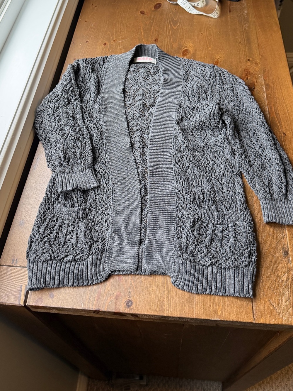 Ardene Gray Open-Front Knit Cardigan